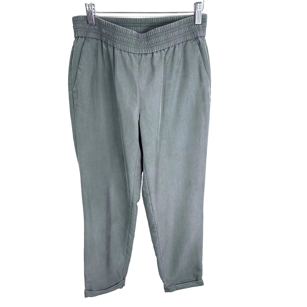 Chico’s Olive Green Elastic Waist Cuffed Hem Lightweight Pants Women’s Sz 00